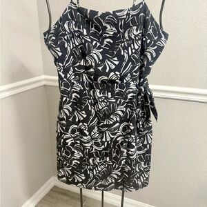 Nine West Black and White Abstract Mini Dress